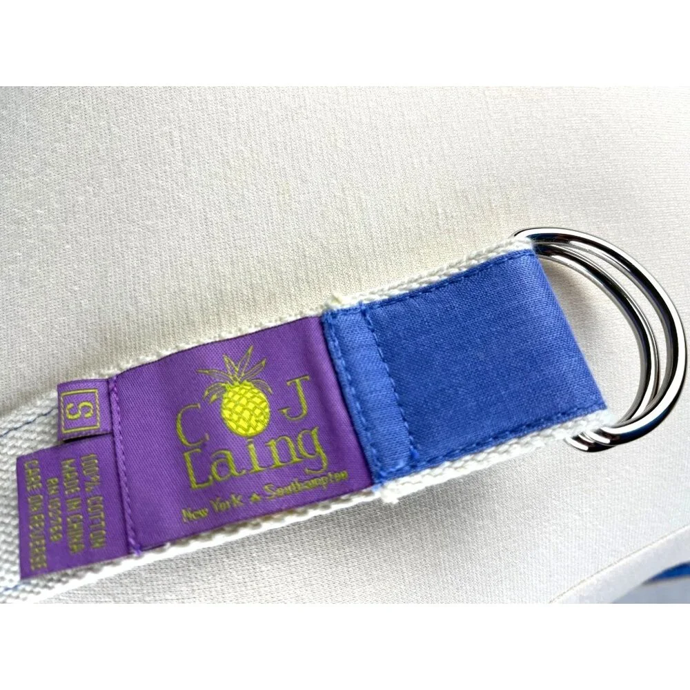 CJ  Laing Embroidered Whale , Fisherman, Coastal  Nautical D Ring Belt, Small - Picture 7 of 8